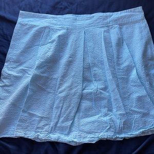 Light Blue and White Seersucker Skirt